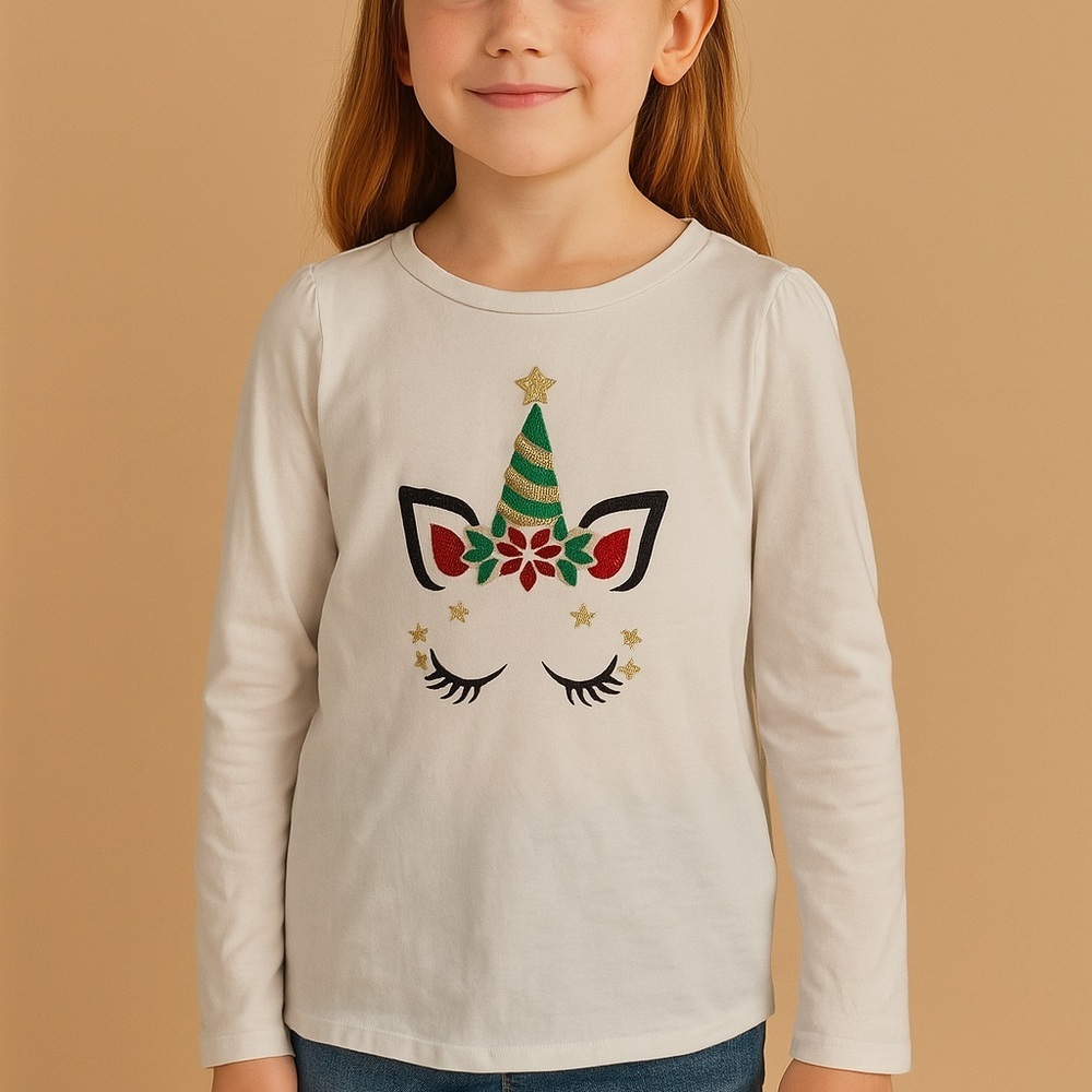 btween White Long Sleeve Graphic Tees